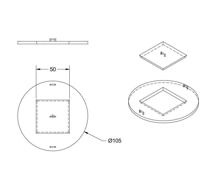 Capac beton cu gură de vizitare Ø 105 cm