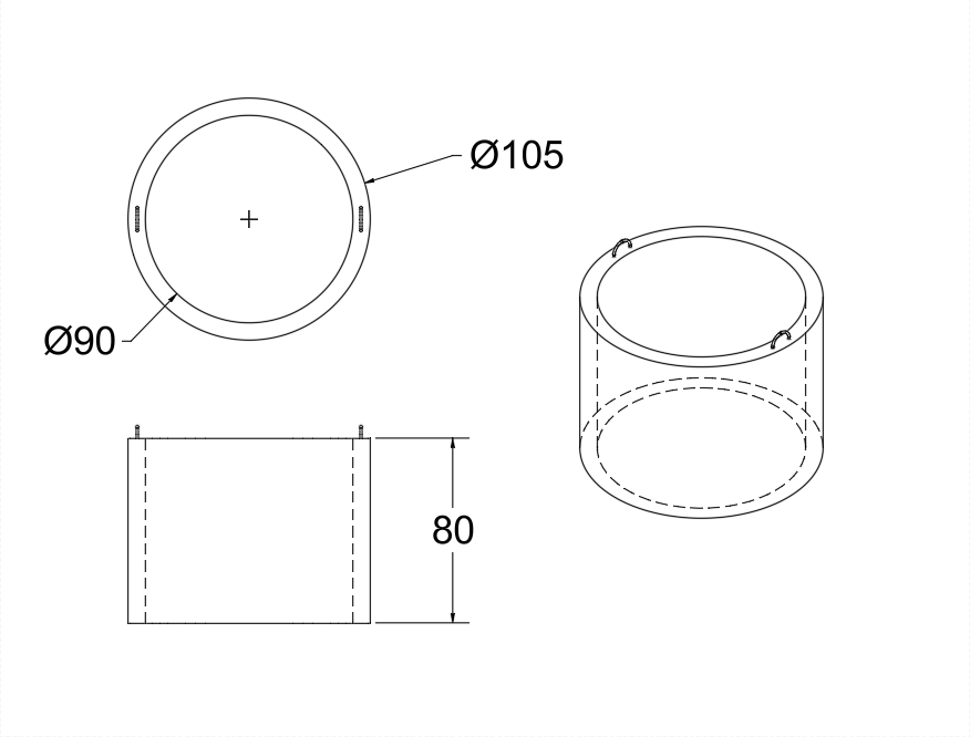 Tub fântână beton Ø 105 cm