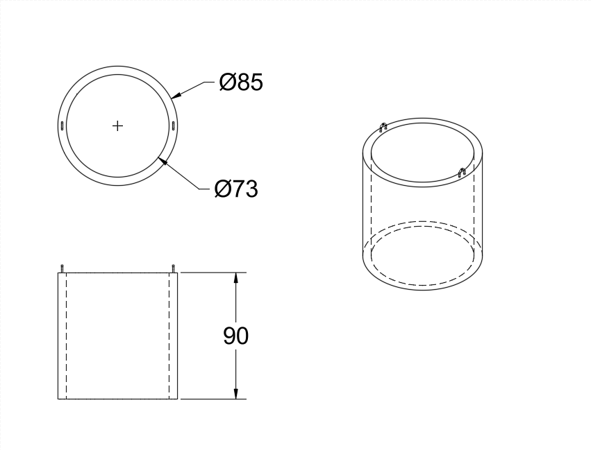 Tub fântână beton Ø 85 cm